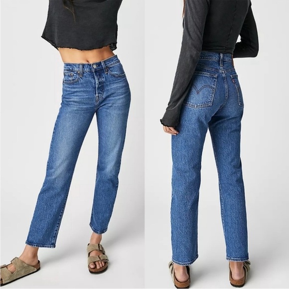 LEVI’S Premium Wedgie Straight Leg Minimalist Casual Button Fly Rigid Denim Jean - Picture 1 of 12